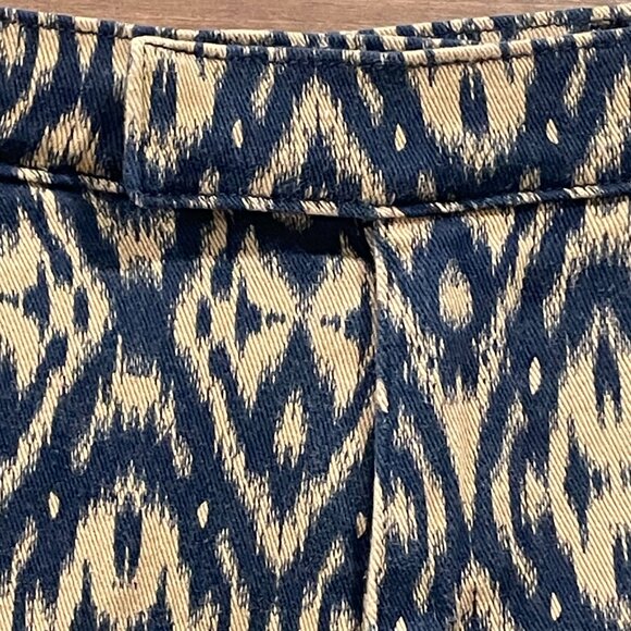 HENRY & BELLE IKAT Trouser Flat Front Shorts 25 Women's Chino Short Brown Blue - Picture 4 of 7
